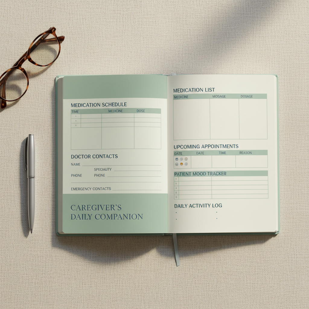 Caregiver Daily Planner & Health Tracker printable mockup